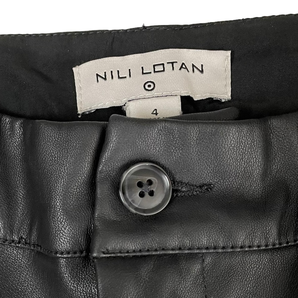 Nili Lotan x Target Faux Leather High Rise Ankle Skinny Pants Black Sz 4 - Picture 7 of 14